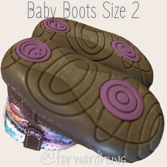 Knit Surprise Baby Boots by Stride Rite Size 2 - Picture 4 of 7
